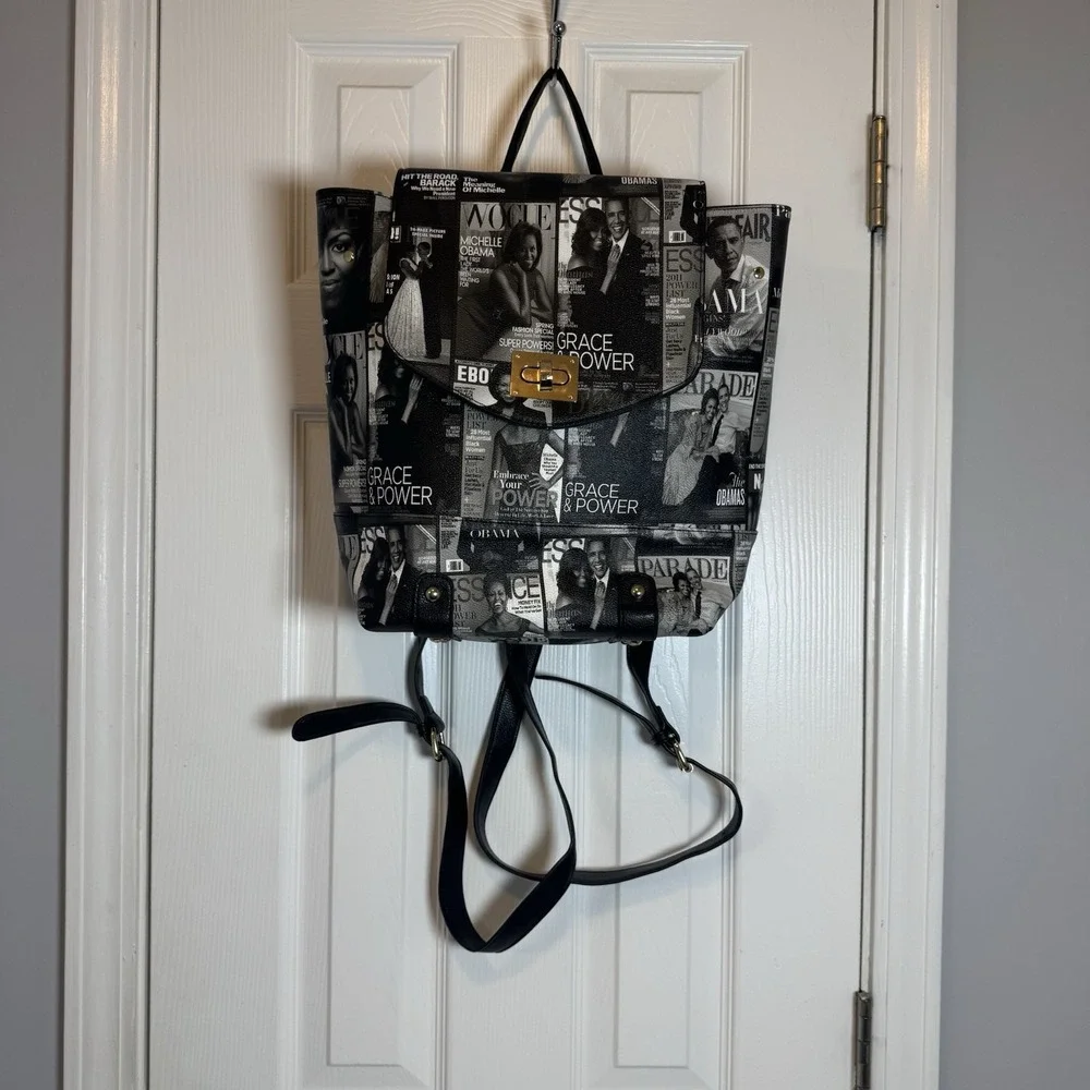 MICHELLE Barack OBAMA DESIGNER‎ MAGAZINE COVER FASHION BACK PACK SHOULDER BAG